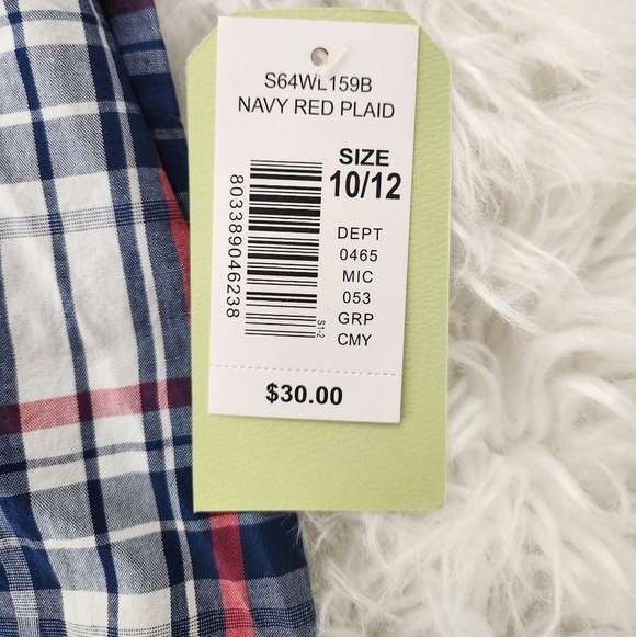 Class Club Boy's Short Sleeve Plad Button down shirt. Size 10/12. New. C1 - Picture 7 of 7